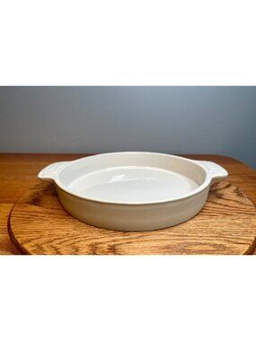 Longaberger Ivory Woven Traditions 9 1/8" Cake Pan with Handles